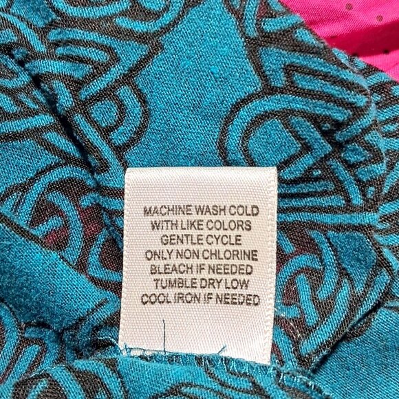 Maurices Sheer Burnout Celtic Shirt Womens XL Long Sleeve V-Neck Top Teal & Blac - Picture 10 of 10